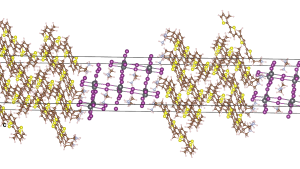 Illustration of positive charge carriers within a class of materials called perovskites 