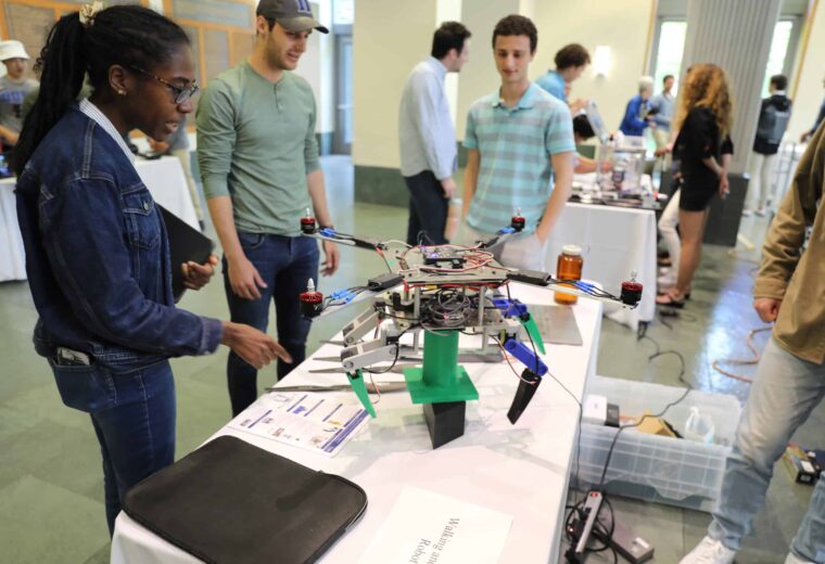 students at the ME senior design fair